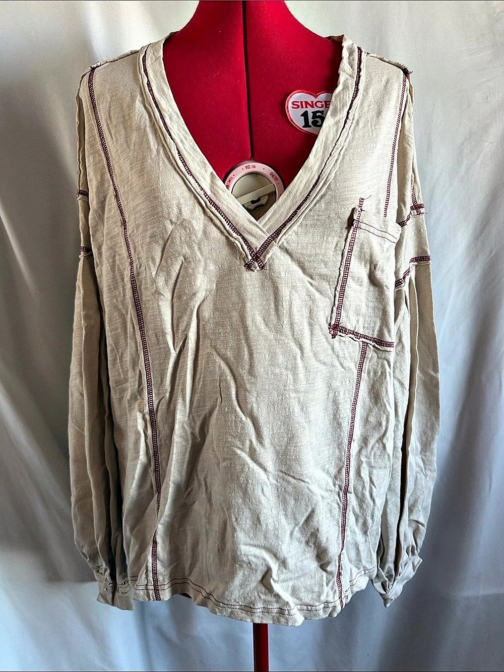 V-Neck Tunic in White Size Medium